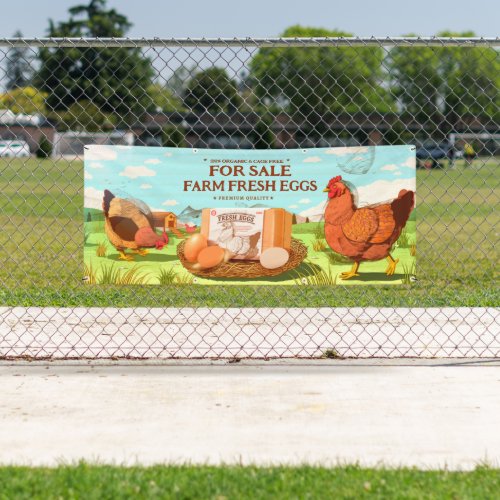 Customize Organic Farm Fresh Eggs Cage Free Banner