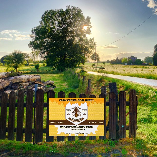 Customize Organic Honey For Sale Farm Business Yar Sign (Creator Uploaded)