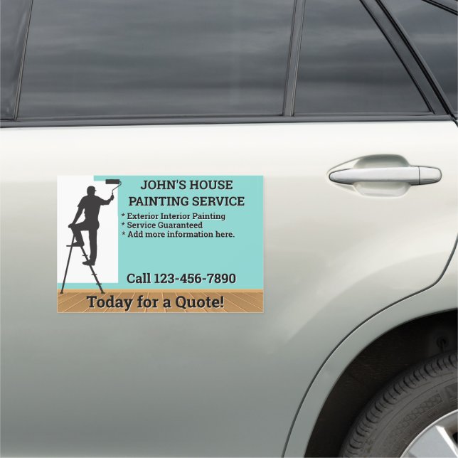 Customize Painting Business Interior Exterior  Car Magnet (In Situ)