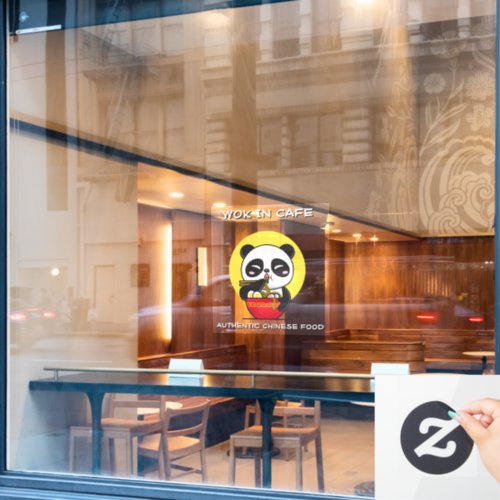 Customize Panda Bear Noodles Chinese Restaurant  Window Cling