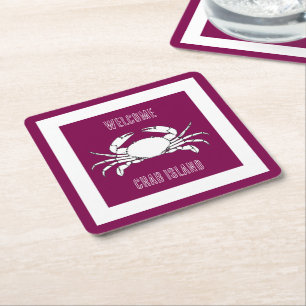 Customize Paper Coasters - Welcome To Crab island