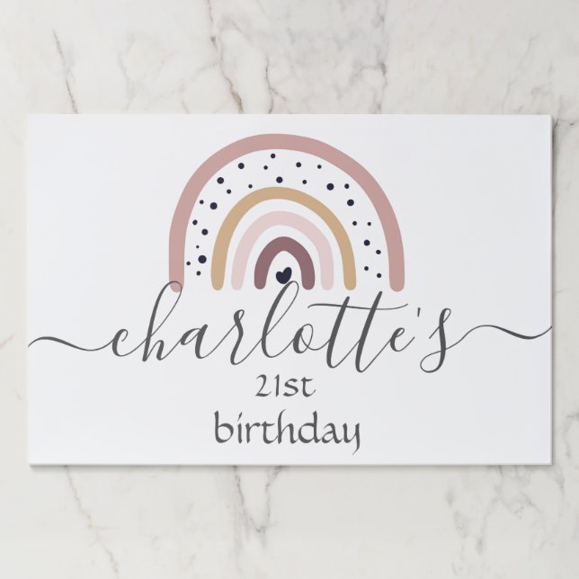 Customize Paper Placemats Pad - Rainbow Salmon (Front)