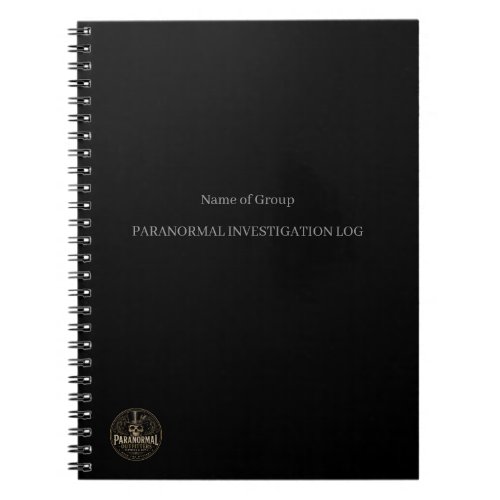 Customize Paranormal Investigation Log Notebook