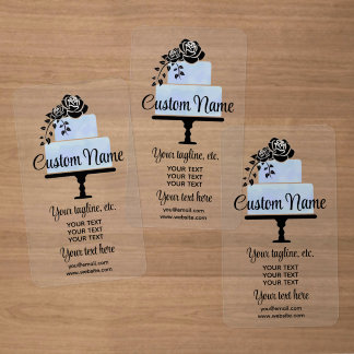 Customize: Pastel Flowers Silhouette Cake Clear Business Cards