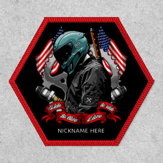 Customize Patriotic USA Flags Motorcycle Rider Mot Patch