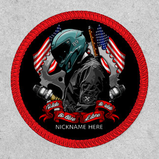Customize Patriotic USA Flags Motorcycle Rider Mot Patch