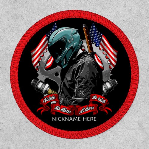 Customize Patriotic USA Flags Motorcycle Rider Mot Patch