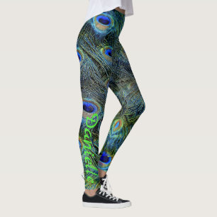 Customize Peacock Feathers Stylish Unique Leggings