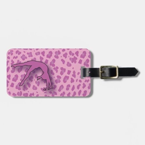 Customize Persoanlized Leopard Print GYmnatics Luggage Tag