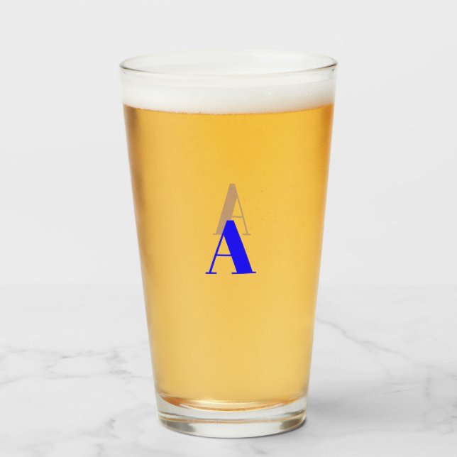 Customize, personalize Alphabet initial letter Glass (Front Filled)