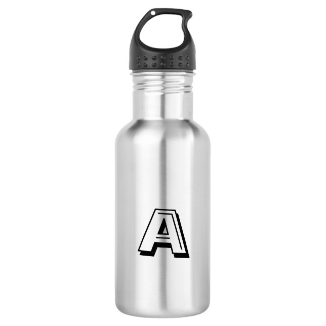 Customize, personalize Alphabet initial letter Sta Stainless Steel Water Bottle (Front)