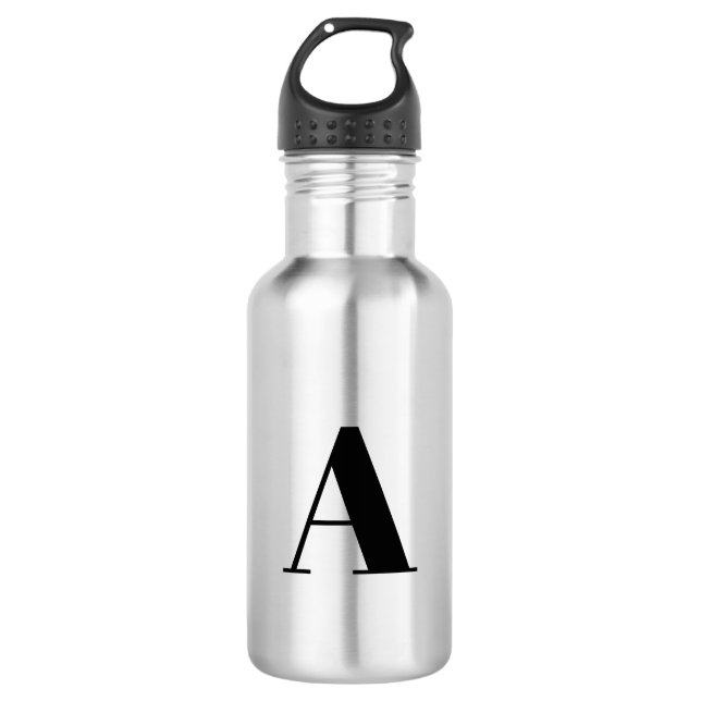 Customize, personalize Alphabet initial letter Stainless Steel Water Bottle (Front)