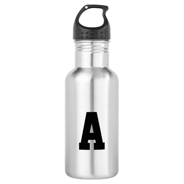 Customize, personalize Alphabet initial letter Stainless Steel Water Bottle (Front)