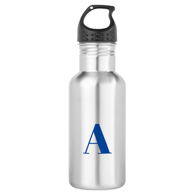 Customize, personalize Alphabet initial letter Stainless Steel Water Bottle (Front)