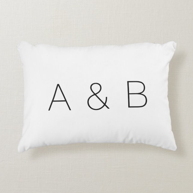 Customize, personalize alphabet initial monogram accent pillow (Front)