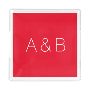 Customize, personalize alphabet initial monogram acrylic tray