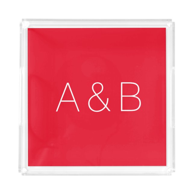 Customize, personalize alphabet initial monogram acrylic tray (Front)