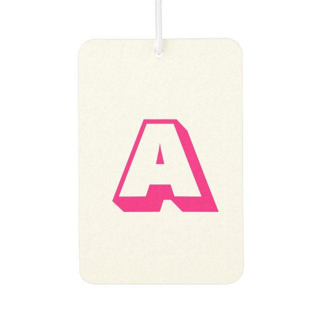 Customize, personalize alphabet initial monogram air freshener (Front)