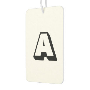 Customize, personalize alphabet initial monogram air freshener