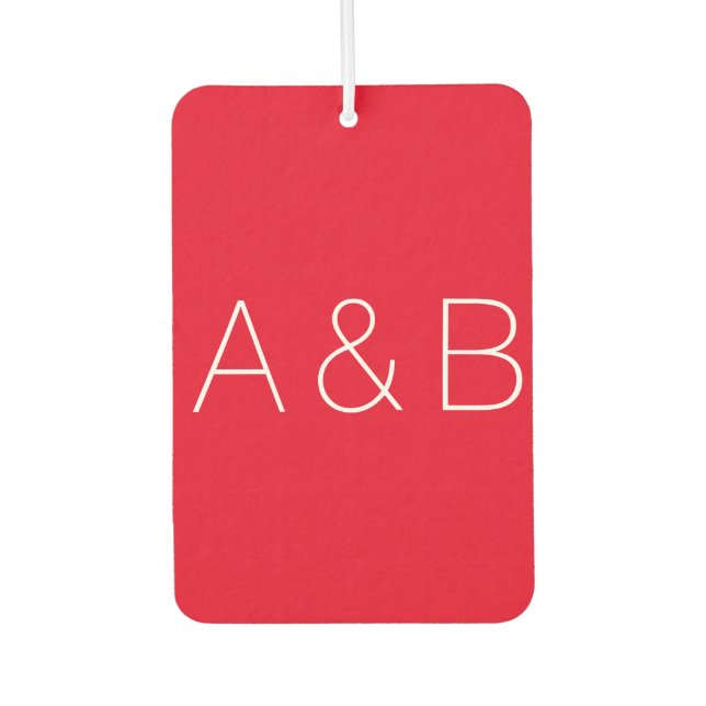Customize, personalize alphabet initial monogram air freshener (Front)