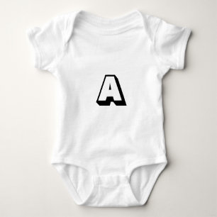 Customize, personalize alphabet initial monogram baby bodysuit