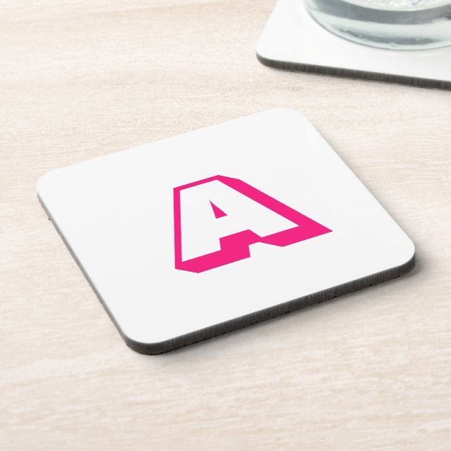 Customize, personalize Alphabet initial monogram Beverage Coaster (Left Side)