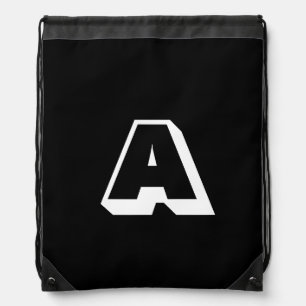 Customize, personalize alphabet initial monogram drawstring bag