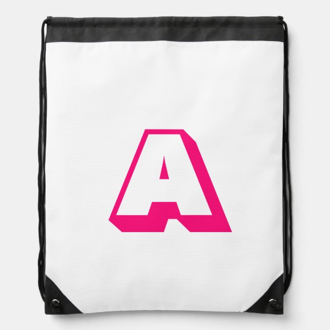 Customize, personalize alphabet initial monogram drawstring bag (Front)