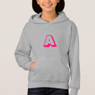 Customize, personalize alphabet initial monogram hoodie