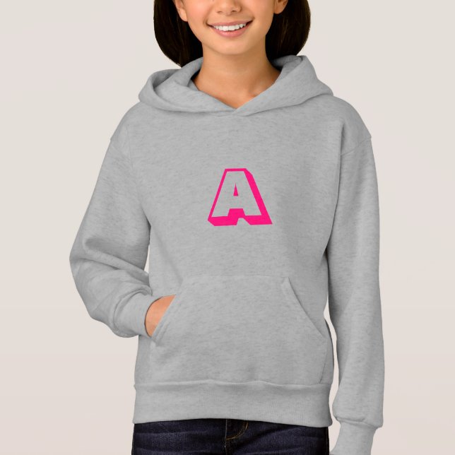 Customize, personalize alphabet initial monogram hoodie (Front)