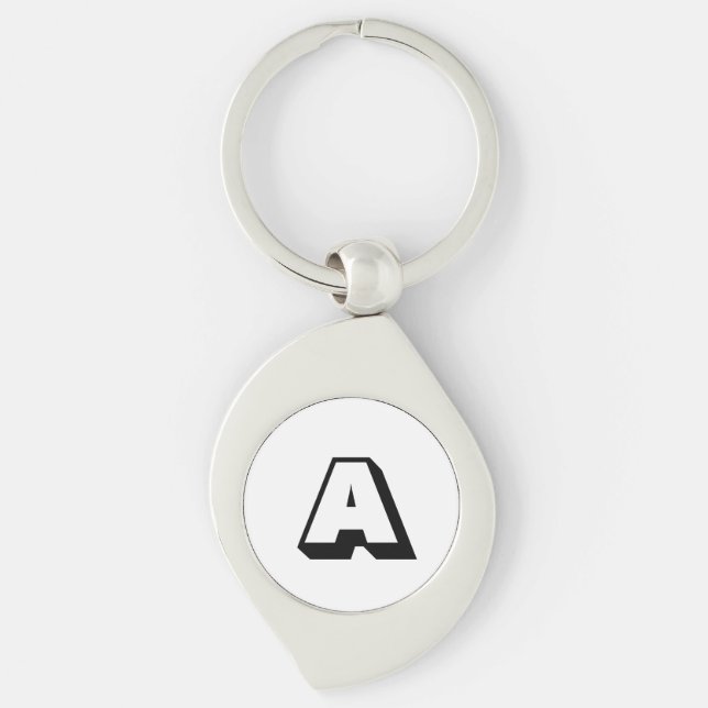 Customize, personalize alphabet initial monogram keychain (Front)