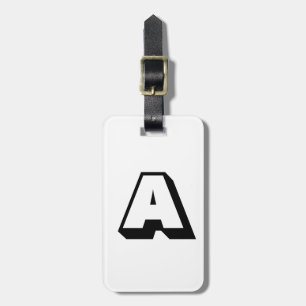 Customize, personalize alphabet initial monogram luggage tag