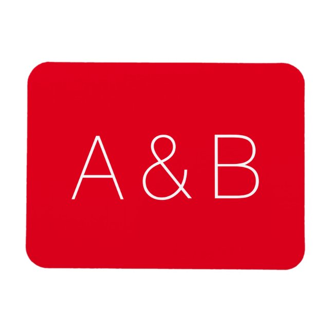 Customize, personalize alphabet initial monogram magnet (Horizontal)