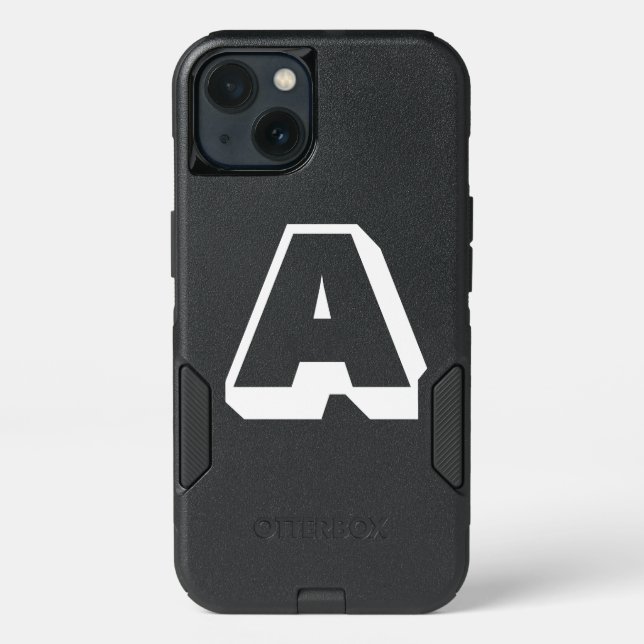 Customize, personalize alphabet initial monogram otterbox iPhone case (Back)