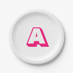 Customize, personalize alphabet initial monogram paper plates