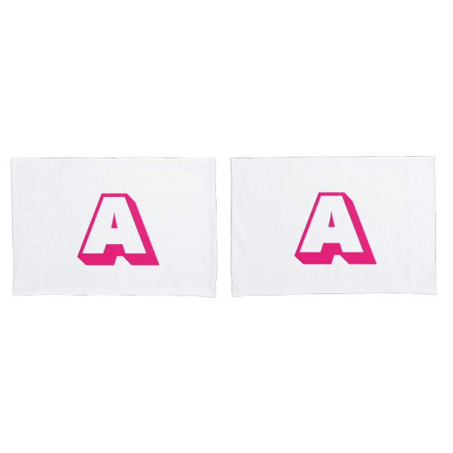 Customize, personalize alphabet initial monogram pillow case (Front-Set)