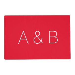 Customize, personalize alphabet initial monogram placemat