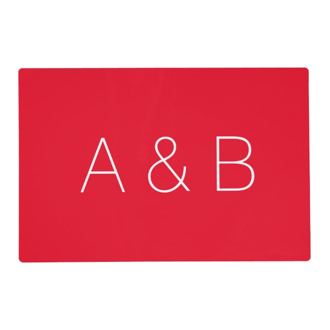 Customize, personalize alphabet initial monogram placemat (Front)
