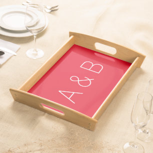 Customize, personalize alphabet initial monogram serving tray