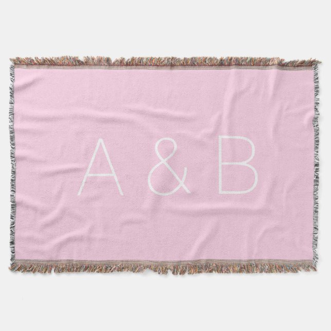 Customize, personalize alphabet initial monogram throw blanket (Front)