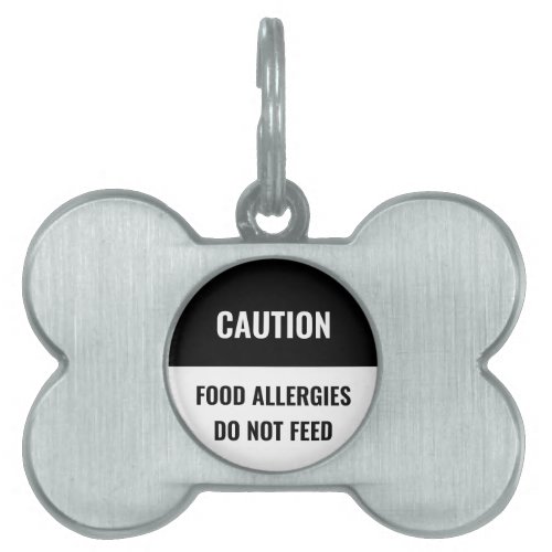 Customize personalize black white dog Name Info  Pet ID Tag