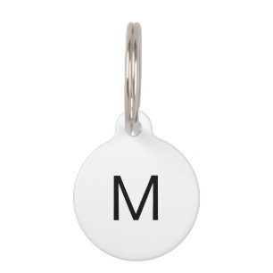 Customize, personalize Black white dog, pet Name ID Tag