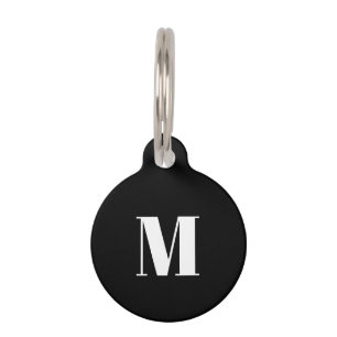 Customize, personalize Black white dog, pet Name Pet ID Tag