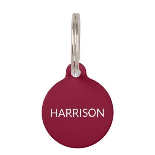 Customize personalize burgundy dog Name Info Pet ID Tag