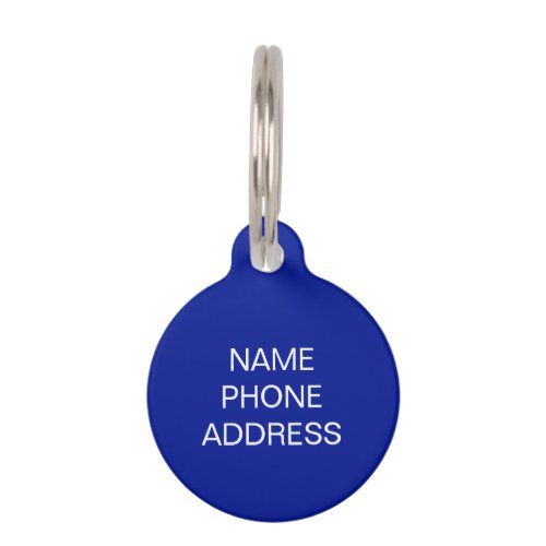 Customize personalize cobalt blue dog pet Name ID Tag Customize personalize cobalt blue dog pet Name ID Tag