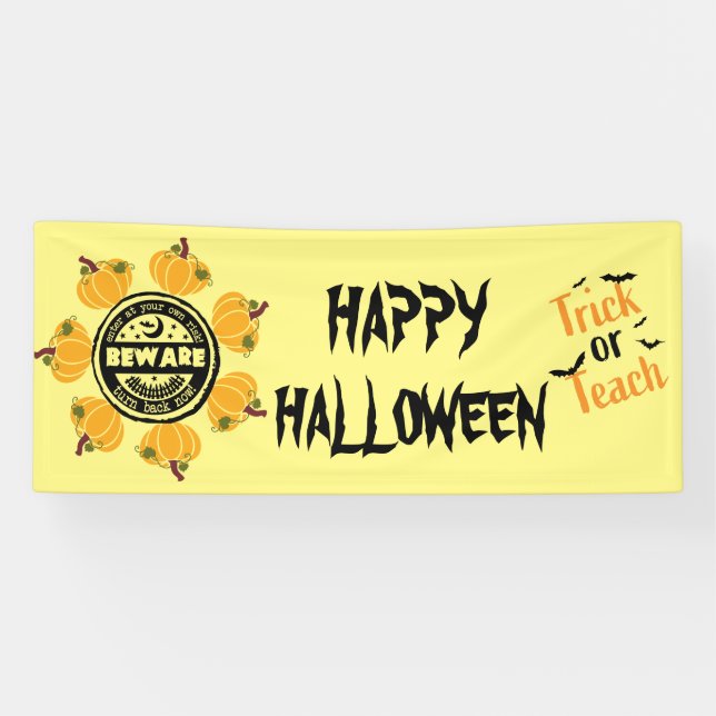 Customize Personalize Halloween Decorations Party Banner (Horizontal)