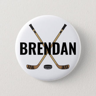 Customize Personalize Hockey Name Hockey Flare Button