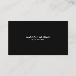Customize personalize minimalist elegant Black Business Card