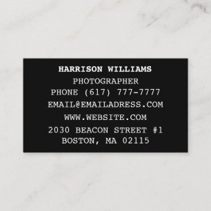 Customize personalize minimalist elegant black business card