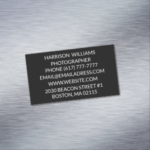 Customize personalize minimalist elegant black business card magnet
